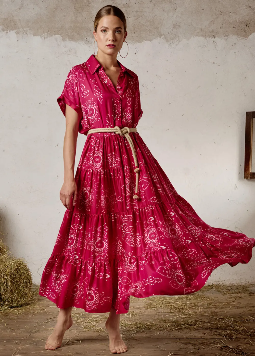 Damen Luis Trenker Bedrucktes Hemdblusenkleid Lucinzia
