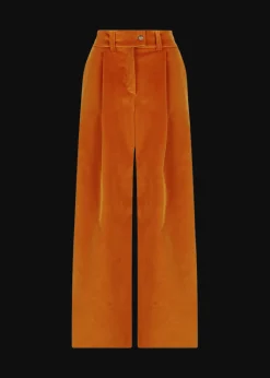 Damen Luis Trenker Bundfaltenhose Aus Samt Luxara