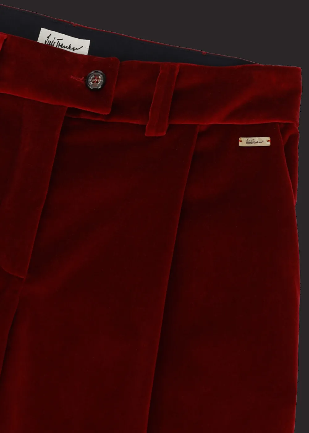 Damen Luis Trenker Bundfaltenhose Aus Samt Luxara