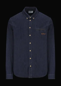 Herren Luis Trenker Button-Down-Hemd Im Dark Denim Look Lubenzio