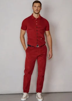 Herren Luis Trenker Chino-Hose Aus Cord Lubruneu