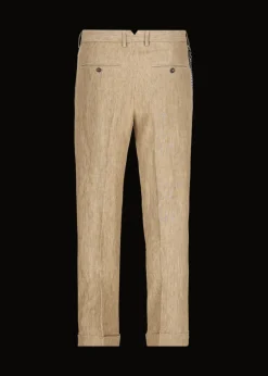Herren Luis Trenker Chino-Hose Aus Reinem Leinen Lubruneu