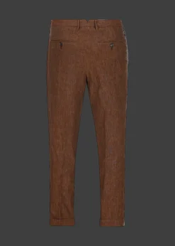 Herren Luis Trenker Chino-Hose Aus Reinem Leinen Lubruneu