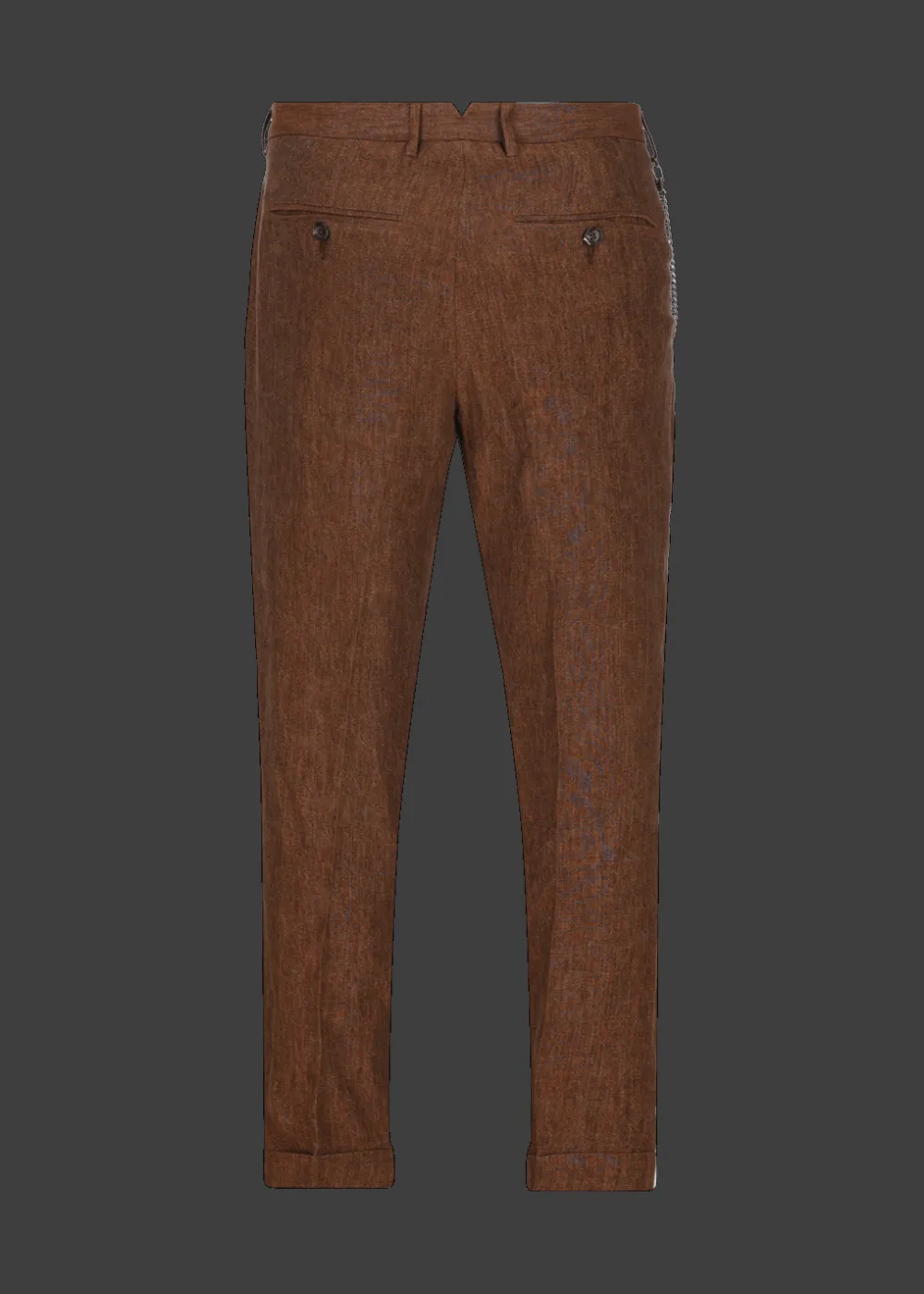 Herren Luis Trenker Chino-Hose Aus Reinem Leinen Lubruneu