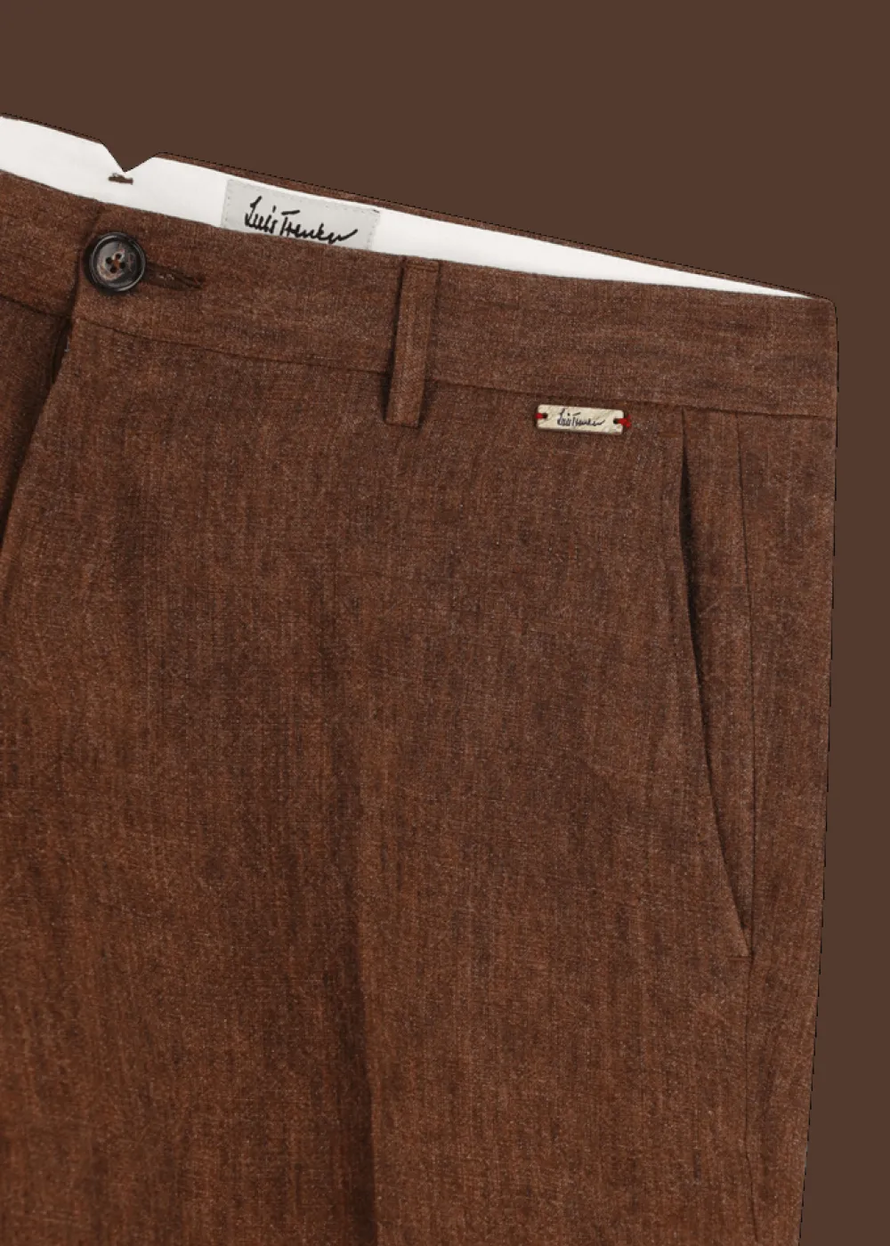 Herren Luis Trenker Chino-Hose Aus Reinem Leinen Lubruneu