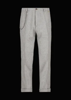 Herren Luis Trenker Chino-Hose Aus Wollflanell Lubruneu