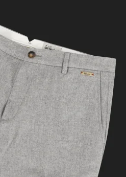 Herren Luis Trenker Chino-Hose Aus Wollflanell Lubruneu