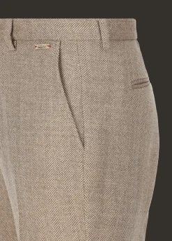 Herren Luis Trenker Chino-Hose Mit Fischgrätmuster Lubogi