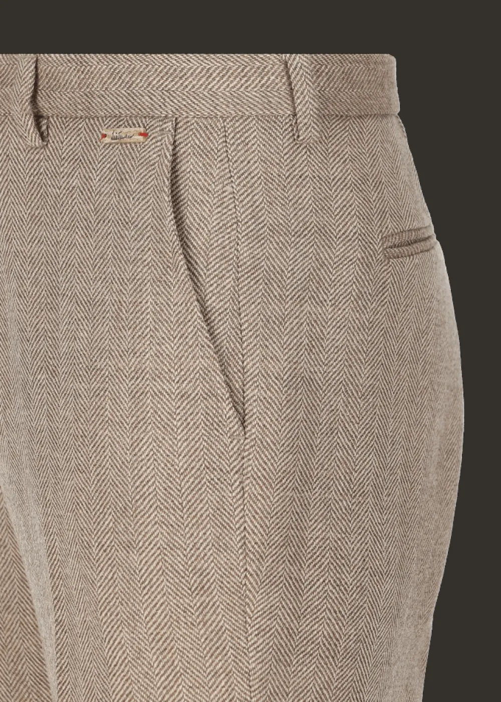 Herren Luis Trenker Chino-Hose Mit Fischgrätmuster Lubogi