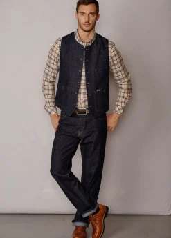Herren Luis Trenker Dark Denim Weste Lusven