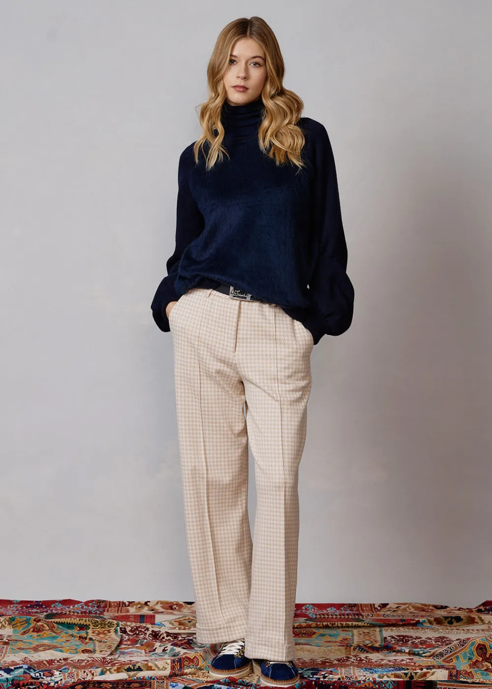 Damen Luis Trenker Hose Mit Hahnentrittmuster Lulara