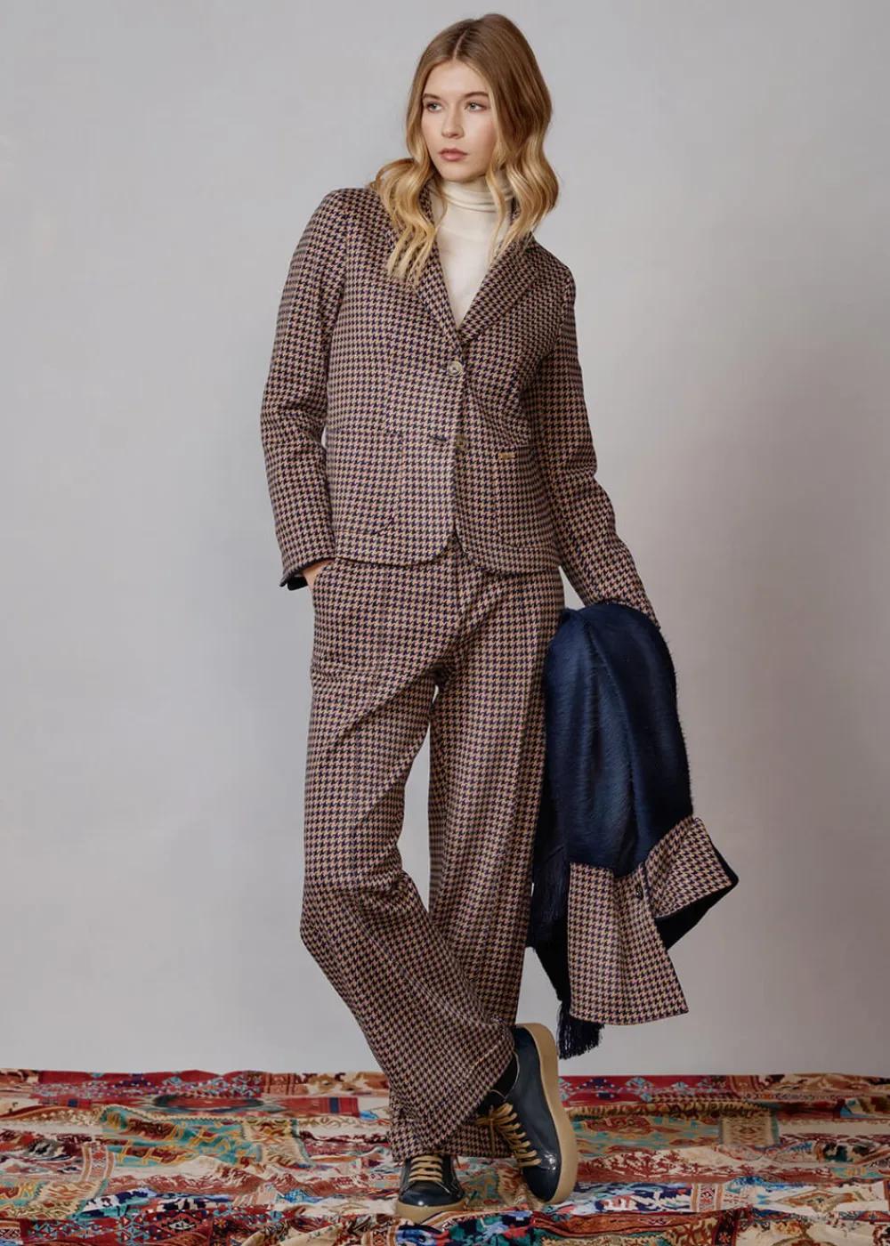 Damen Luis Trenker Hose Mit Hahnentrittmuster Lulara