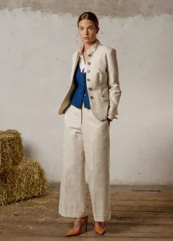 Damen Luis Trenker Jacquard-Hose Mit Weitem Bein Lulidia