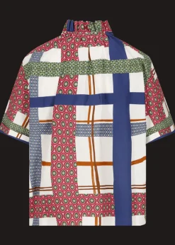 Damen Luis Trenker Kurzarmbluse Mit Farbenfrohem Print Lufiore