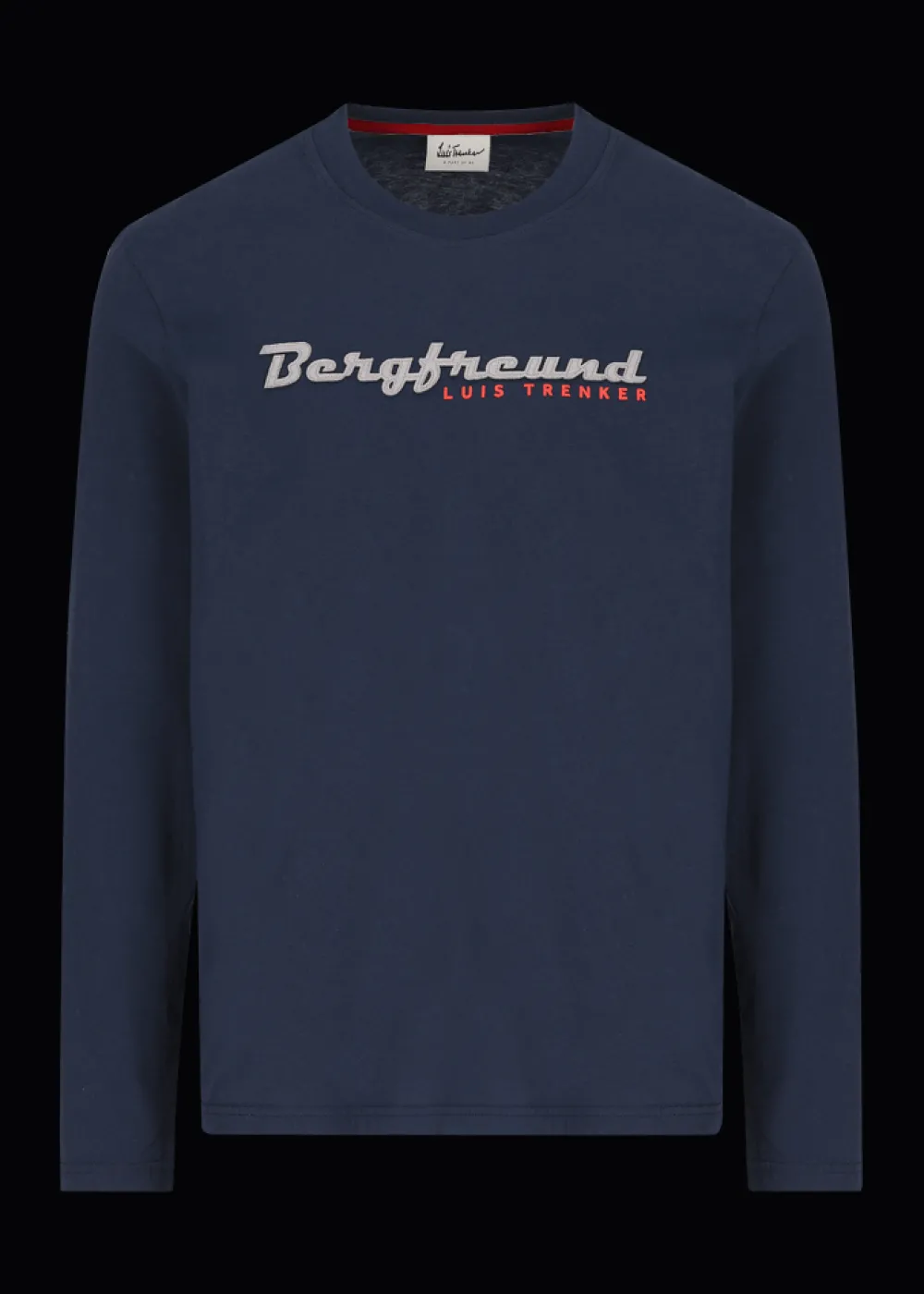 Herren Luis Trenker Langarmshirt Mit Schriftzug Bergfreund