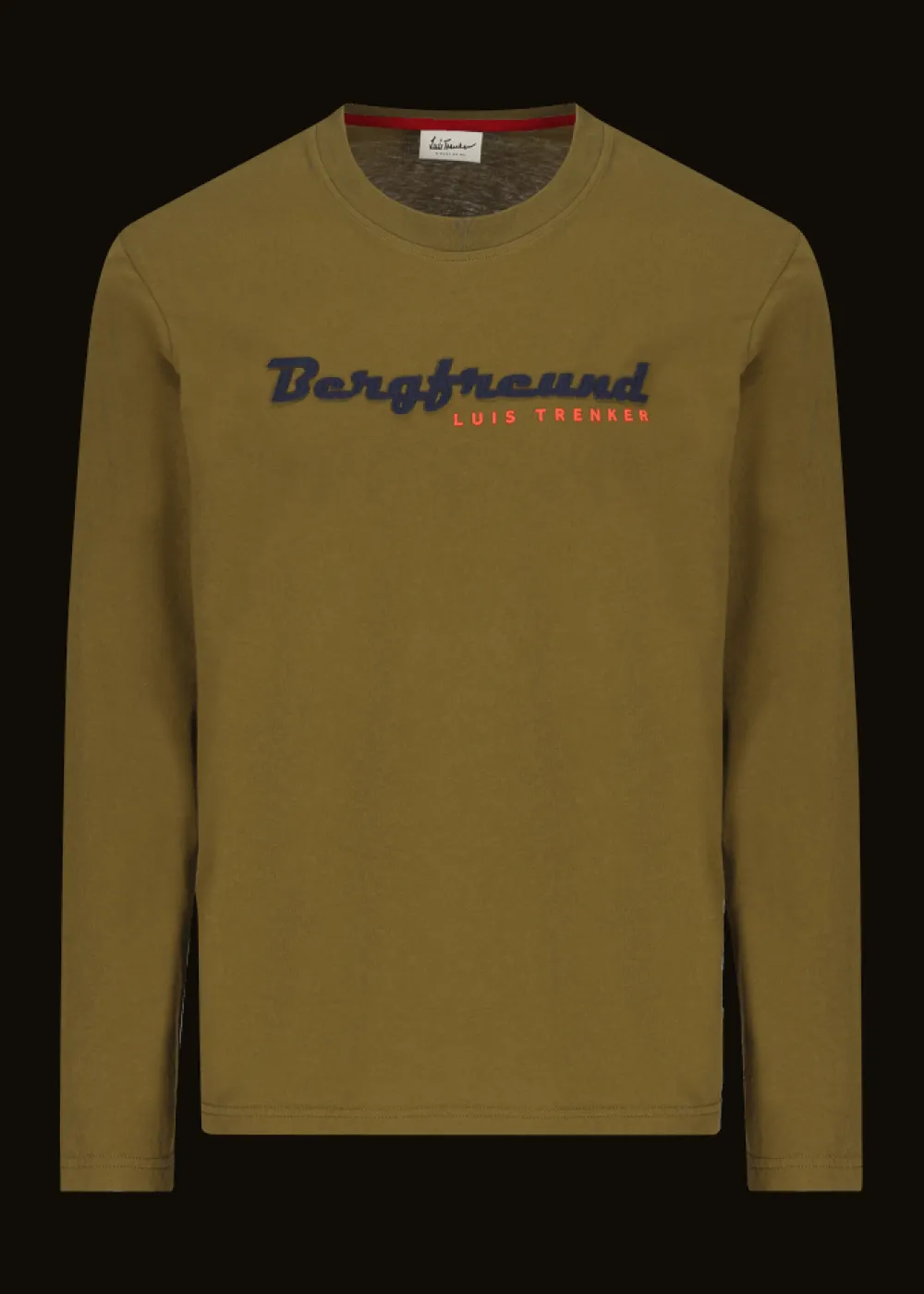 Herren Luis Trenker Langarmshirt Mit Schriftzug Bergfreund