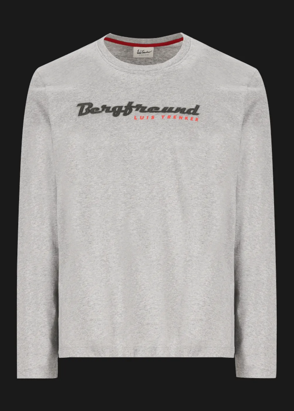 Herren Luis Trenker Langarmshirt Mit Schriftzug Bergfreund