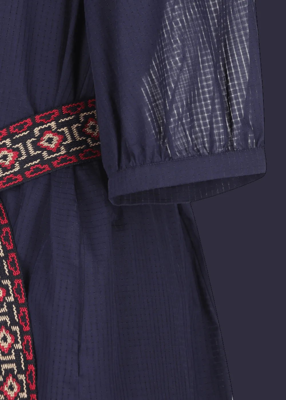 Damen Luis Trenker Langes Baumwollkleid Mit Plastron Luceleste