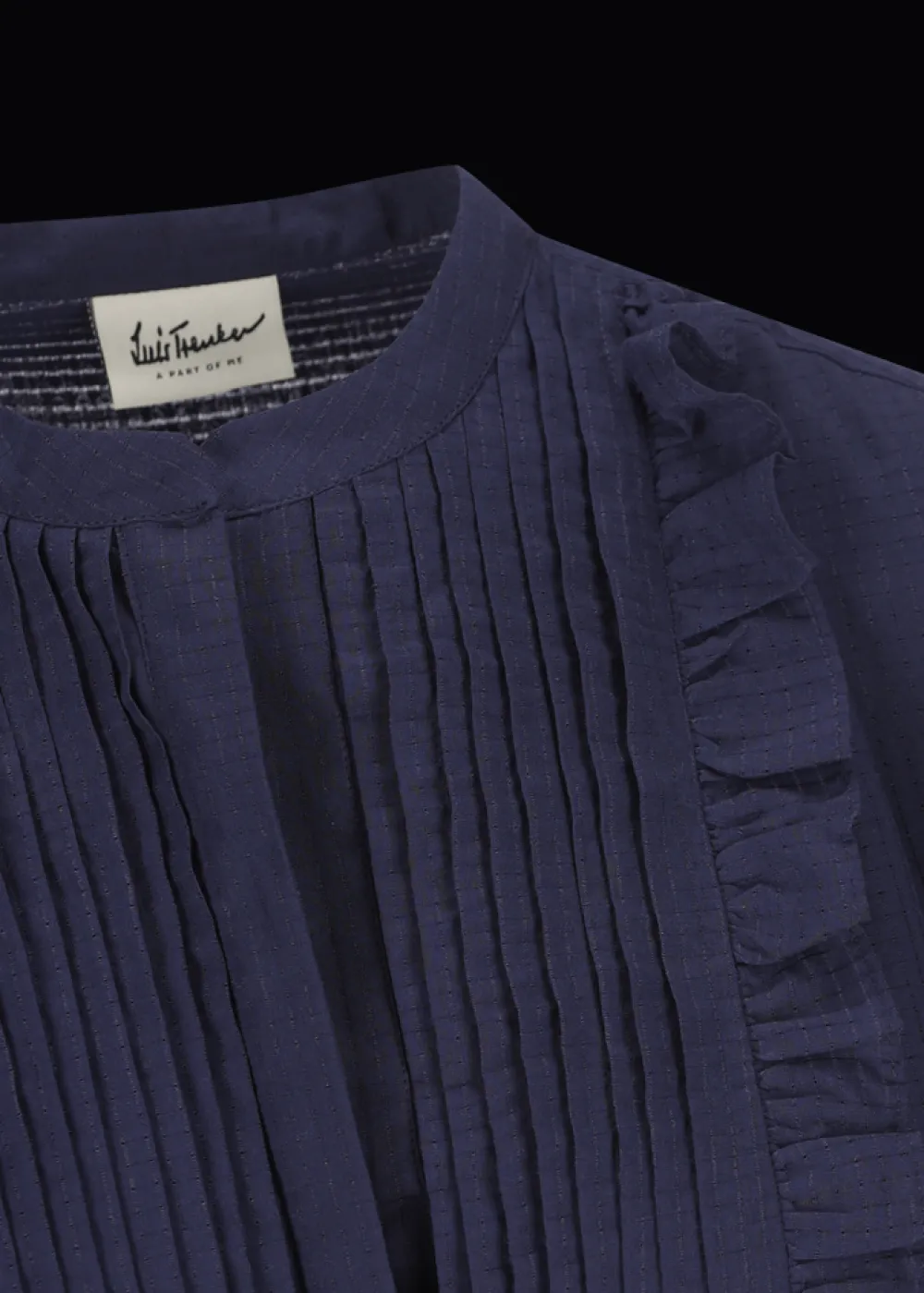 Damen Luis Trenker Langes Baumwollkleid Mit Plastron Luceleste