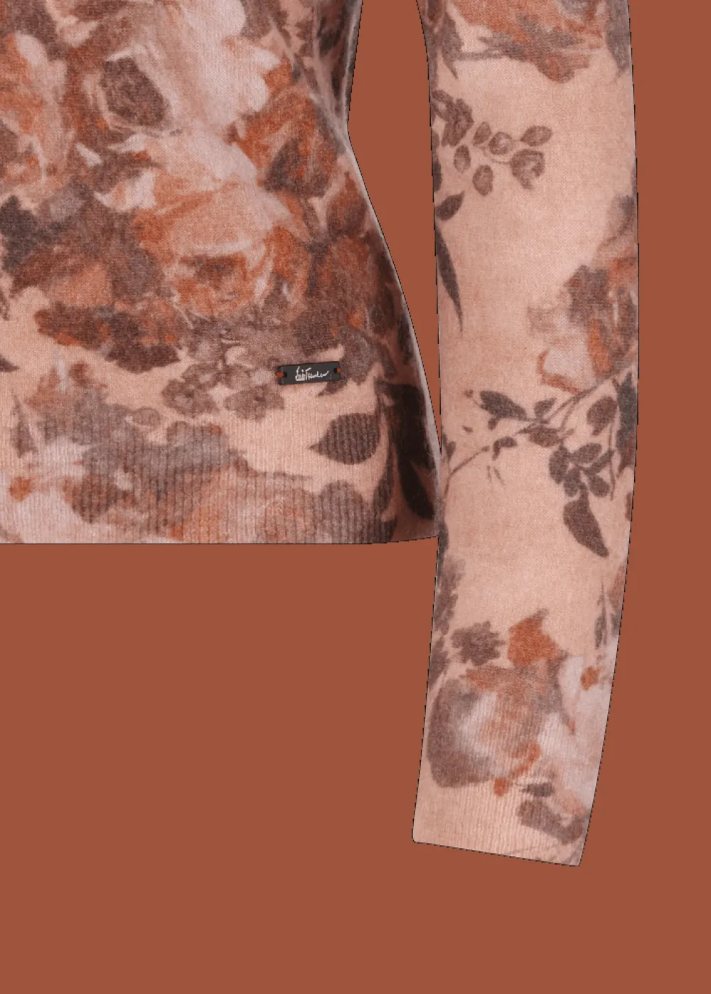 Damen Luis Trenker Rollkragenpullover Mit Blumenprint Luwalda