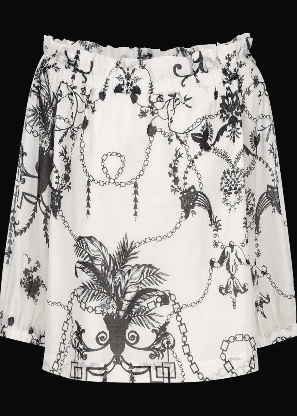Damen Luis Trenker Schulterfreie Bluse Mit Muster Lufebe