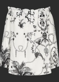 Damen Luis Trenker Schulterfreie Bluse Mit Muster Lufebe