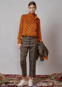 Damen Luis Trenker Schurwoll-Hose Mit Hahnentrittmuster Luleonelle