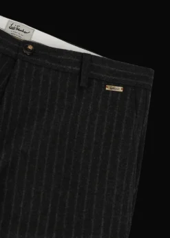 Herren Luis Trenker Schurwoll-Hose Mit Nadelstreifen Lubruneu