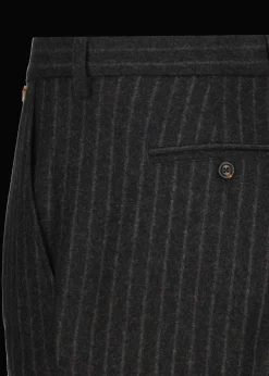 Herren Luis Trenker Schurwoll-Hose Mit Nadelstreifen Lubruneu