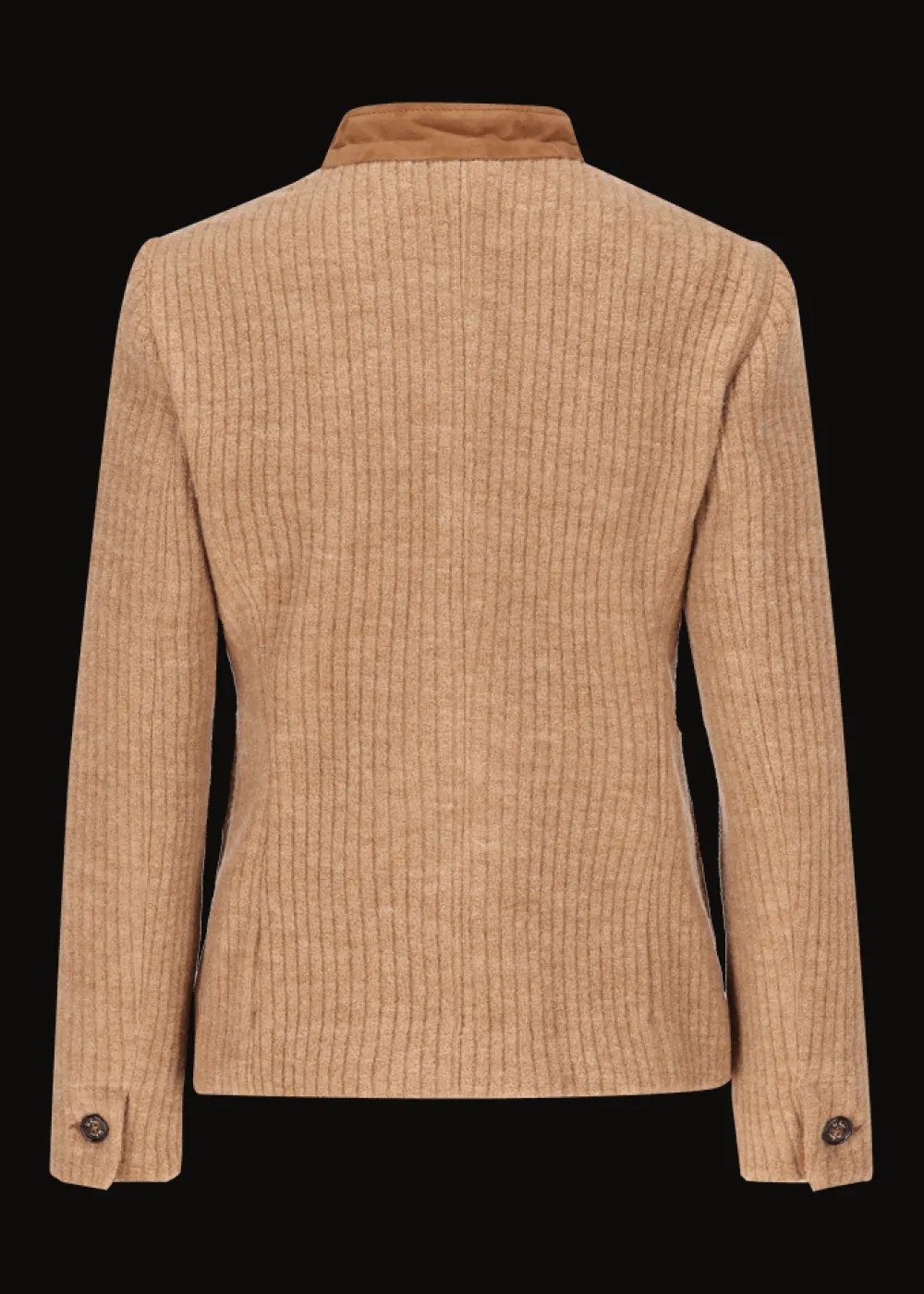 Damen Luis Trenker Strickblazer Mit Lederfront Luranda