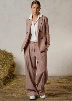 Damen Luis Trenker Weite Bundfaltenhose Mit Nadelstreifen Luxara